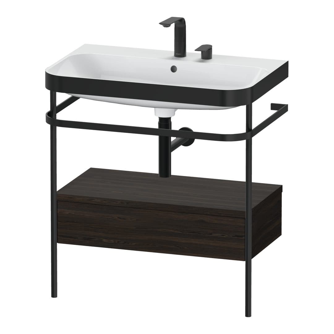 Duravit Happy D.2 – Βάση Νιπτήρα – 775 mm, με νιπτήρα, με συρτάρι, 1 συρτάρι, νιπτήρας κέντρο, έκδοση E, μοντέλο HP4742 – Brushed walnut Matt, Real wood veneer (HP4742E6969)