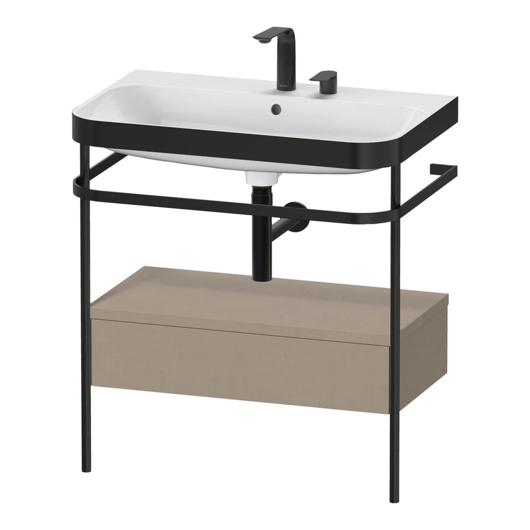 Duravit Happy D.2 – Βάση Νιπτήρα – 775 mm, με νιπτήρα, με συρτάρι, 1 συρτάρι, νιπτήρας κέντρο, έκδοση E, μοντέλο HP4742 – Linen Matt, Decor (HP4742E7575)