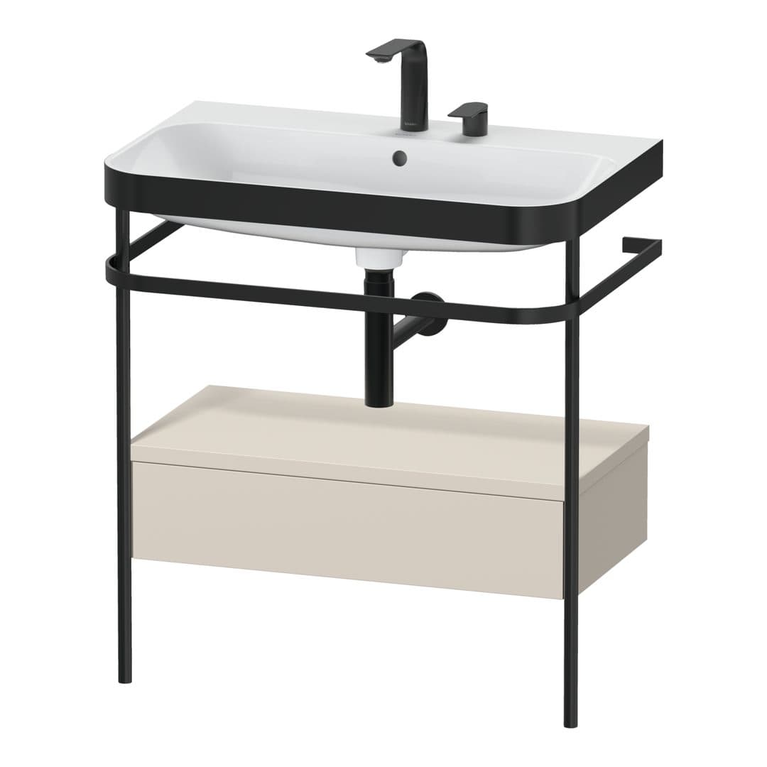 Duravit Happy D.2 – Βάση Νιπτήρα – 775 mm, με νιπτήρα, με συρτάρι, 1 συρτάρι, νιπτήρας κέντρο, έκδοση E, μοντέλο HP4742 – Taupe Super Matt, Decor (HP4742E8383)