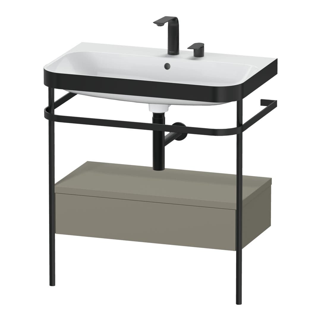 Duravit Happy D.2 – Βάση Νιπτήρα – 775 mm, με νιπτήρα, με συρτάρι, 1 συρτάρι, νιπτήρας κέντρο, έκδοση E, μοντέλο HP4742 – Stone grey Satin Matt, Lacquer (HP4742E9292)