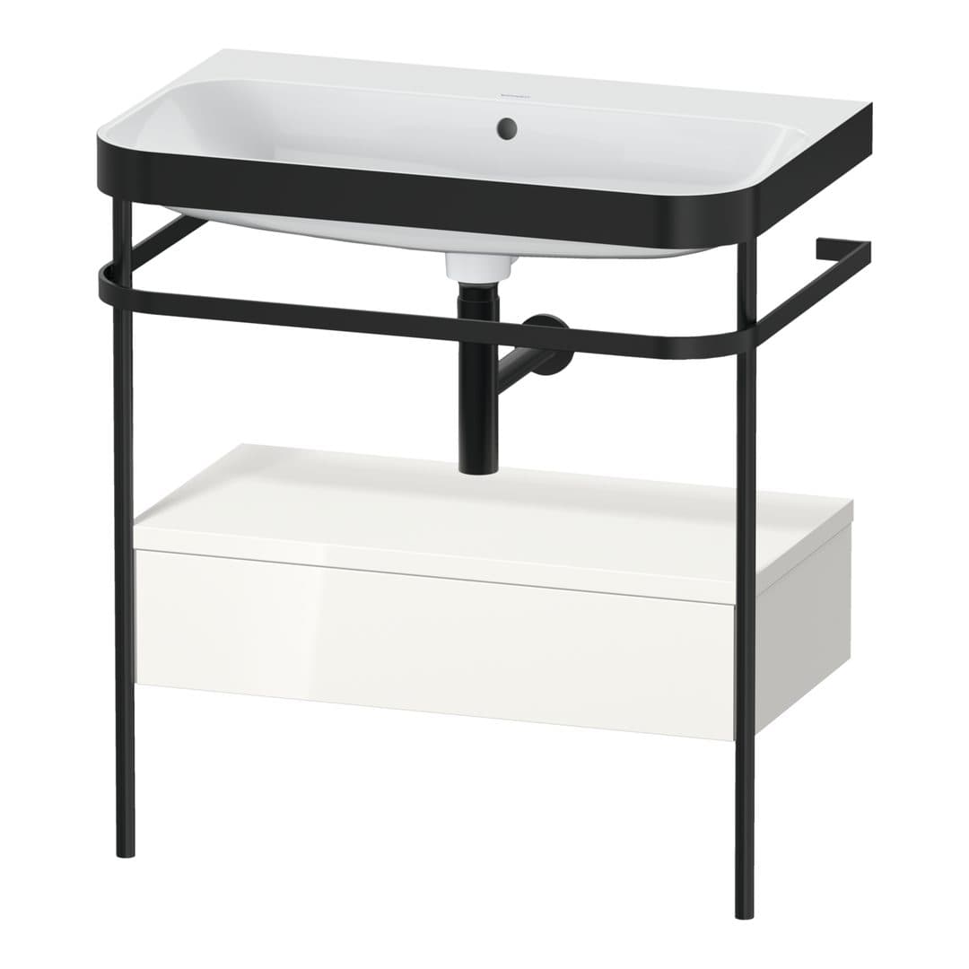 Duravit Happy D.2 – Βάση Νιπτήρα – 775 mm, με νιπτήρα, με συρτάρι, 1 συρτάρι, νιπτήρας κέντρο, έκδοση N, μοντέλο HP4742 – White High Gloss, Decor (HP4742N2222)