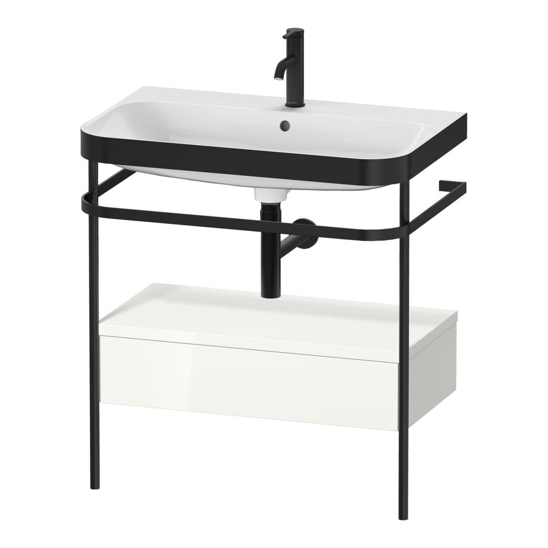 Duravit Happy D.2 – Βάση Νιπτήρα – 775 mm, με νιπτήρα, με συρτάρι, 1 συρτάρι, νιπτήρας κέντρο, έκδοση O, μοντέλο HP4742 – White High Gloss, Decor (HP4742O2222)