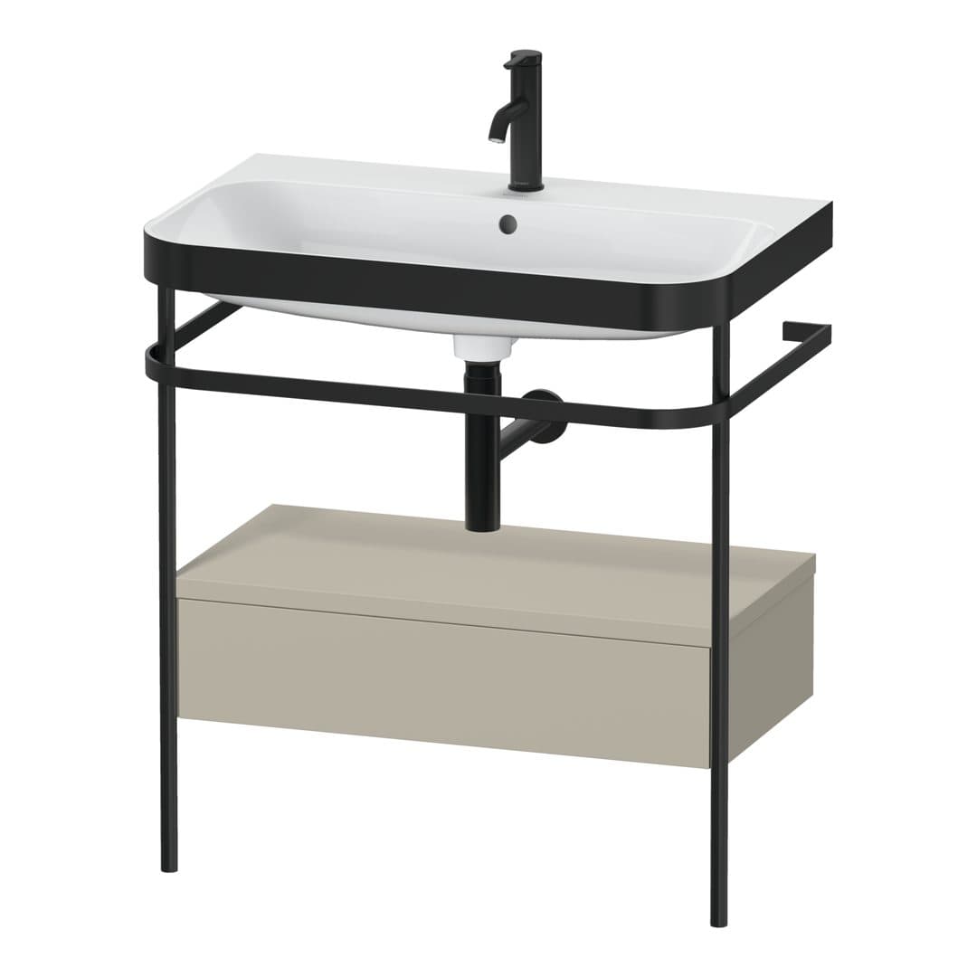 Duravit Happy D.2 – Βάση Νιπτήρα – 775 mm, με νιπτήρα, με συρτάρι, 1 συρτάρι, νιπτήρας κέντρο, έκδοση O, μοντέλο HP4742 – Taupe Satin Matt, Lacquer (HP4742O6060)