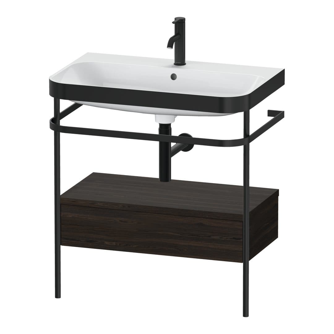 Duravit Happy D.2 – Βάση Νιπτήρα – 775 mm, με νιπτήρα, με συρτάρι, 1 συρτάρι, νιπτήρας κέντρο, έκδοση O, μοντέλο HP4742 – Brushed walnut Matt, Real wood veneer (HP4742O6969)