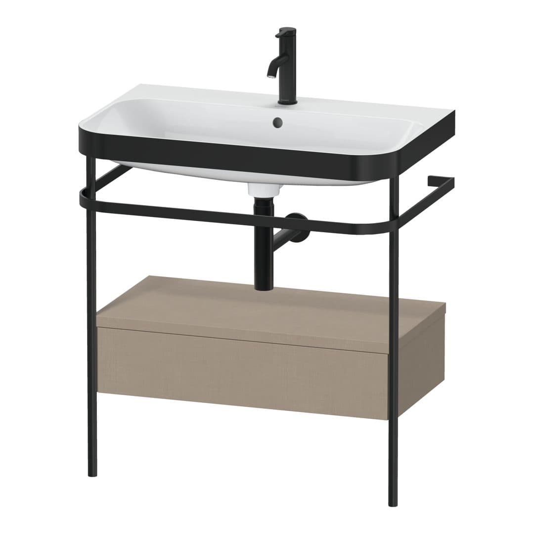 Duravit Happy D.2 – Βάση Νιπτήρα – 775 mm, με νιπτήρα, με συρτάρι, 1 συρτάρι, νιπτήρας κέντρο, έκδοση O, μοντέλο HP4742 – Linen Matt, Decor (HP4742O7575)