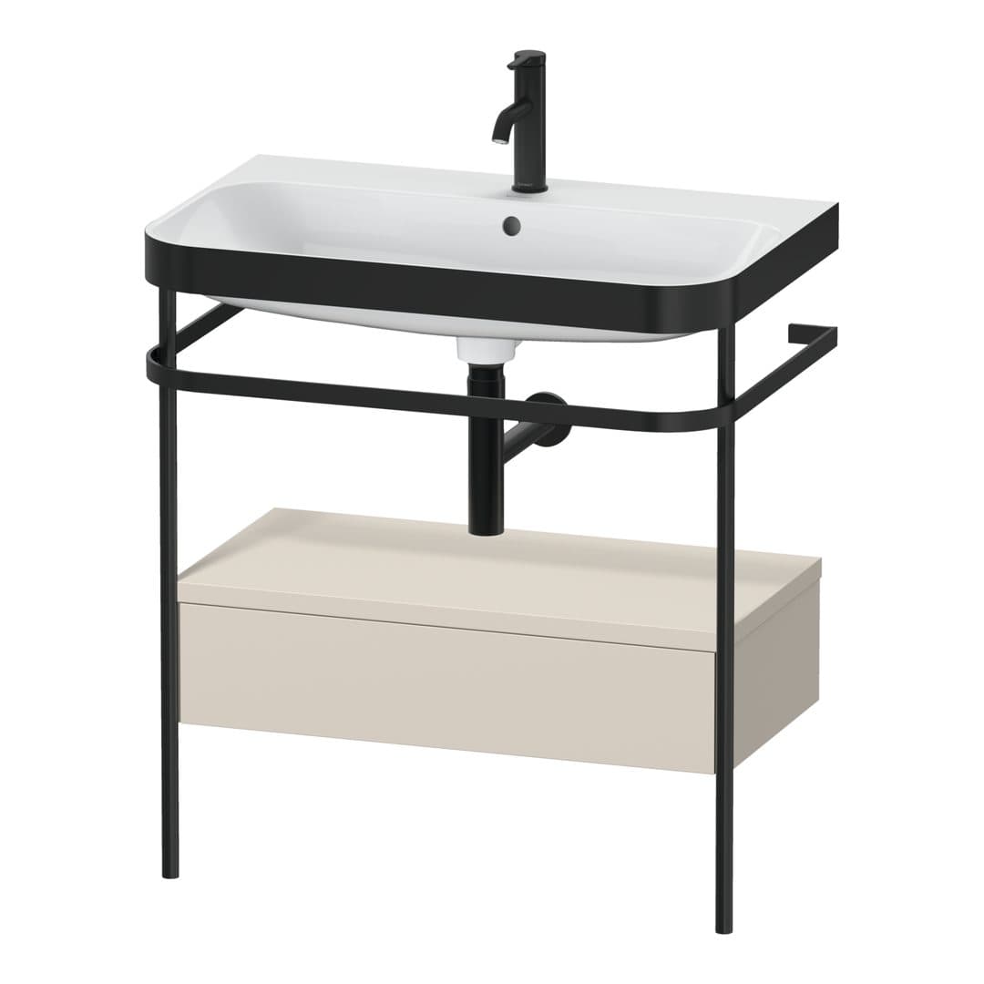 Duravit Happy D.2 – Βάση Νιπτήρα – 775 mm, με νιπτήρα, με συρτάρι, 1 συρτάρι, νιπτήρας κέντρο, έκδοση O, μοντέλο HP4742 – Taupe Super Matt, Decor (HP4742O8383)