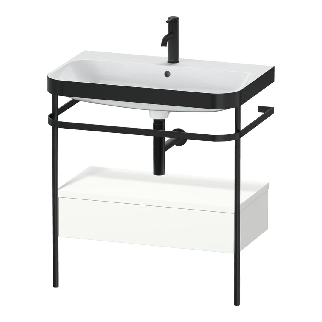 Duravit Happy D.2 – Βάση Νιπτήρα – 775 mm, με νιπτήρα, με συρτάρι, 1 συρτάρι, νιπτήρας κέντρο, έκδοση O, μοντέλο HP4742 – White Super Matt, Decor (HP4742O8484)