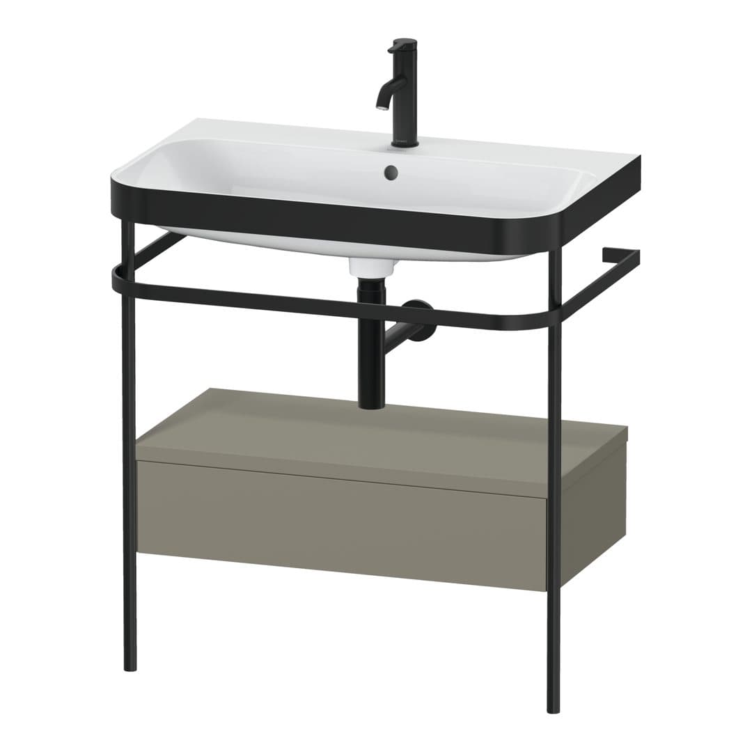 Duravit Happy D.2 – Βάση Νιπτήρα – 775 mm, με νιπτήρα, με συρτάρι, 1 συρτάρι, νιπτήρας κέντρο, έκδοση O, μοντέλο HP4742 – Stone grey Satin Matt, Lacquer (HP4742O9292)