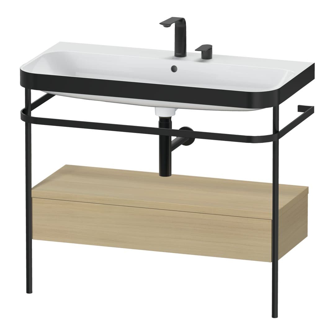 Duravit Happy D.2 – Βάση Νιπτήρα – 975 mm, με νιπτήρα, με συρτάρι, 1 συρτάρι, νιπτήρας κέντρο, έκδοση E, μοντέλο HP4743 – Mediterranean oak Matt, Real wood veneer (HP4743E7171)