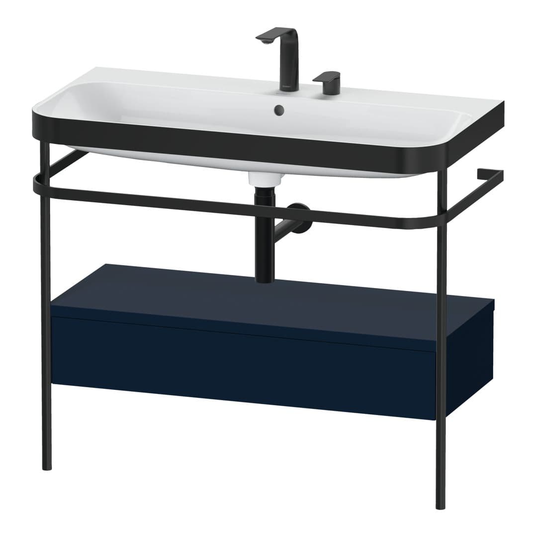 Duravit Happy D.2 – Βάση Νιπτήρα – 975 mm, με νιπτήρα, με συρτάρι, 1 συρτάρι, νιπτήρας κέντρο, έκδοση E, μοντέλο HP4743 – Night blue Satin Matt, Lacquer (HP4743E9898)