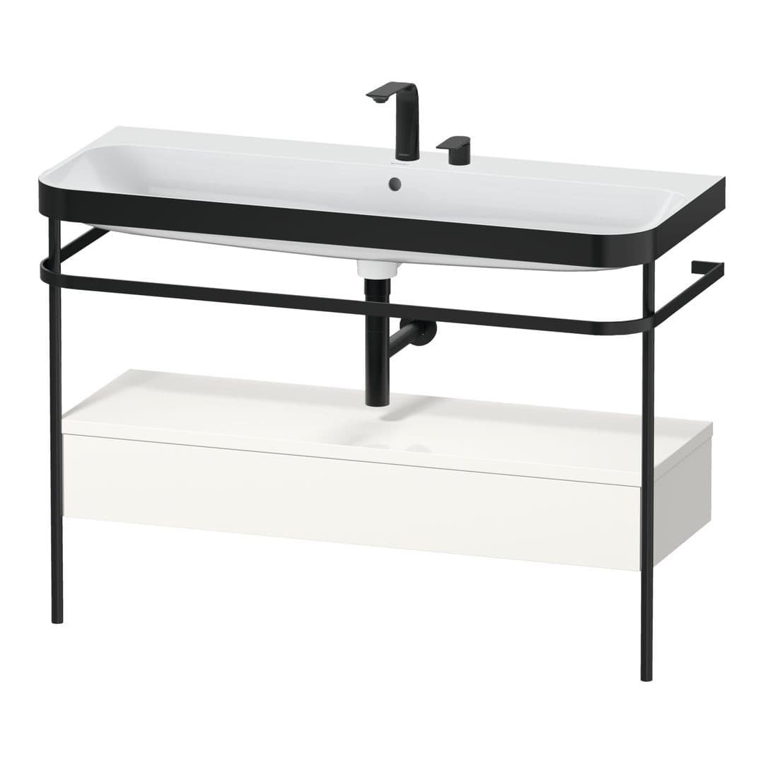 Duravit Happy D.2 – Βάση Νιπτήρα – 1175 mm, με νιπτήρα, με συρτάρι, 1 συρτάρι, νιπτήρας κέντρο, έκδοση E, μοντέλο HP4744 – White High Gloss, Decor (HP4744E22220000)