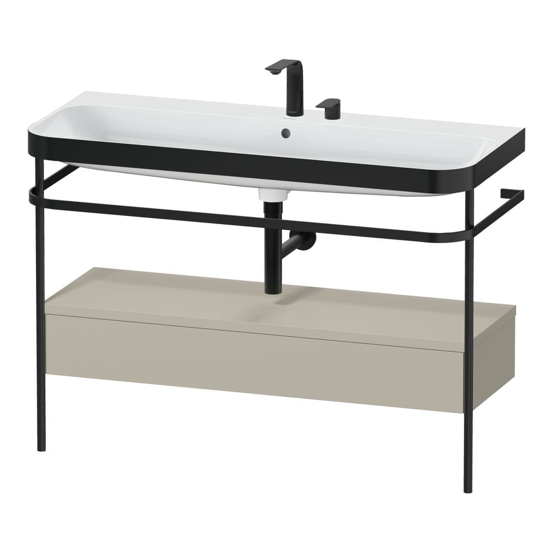 Duravit Happy D.2 – Βάση Νιπτήρα – 1175 mm, με νιπτήρα, με συρτάρι, 1 συρτάρι, νιπτήρας κέντρο, έκδοση E, μοντέλο HP4744 – Taupe Satin Matt, Lacquer (HP4744E60600000)