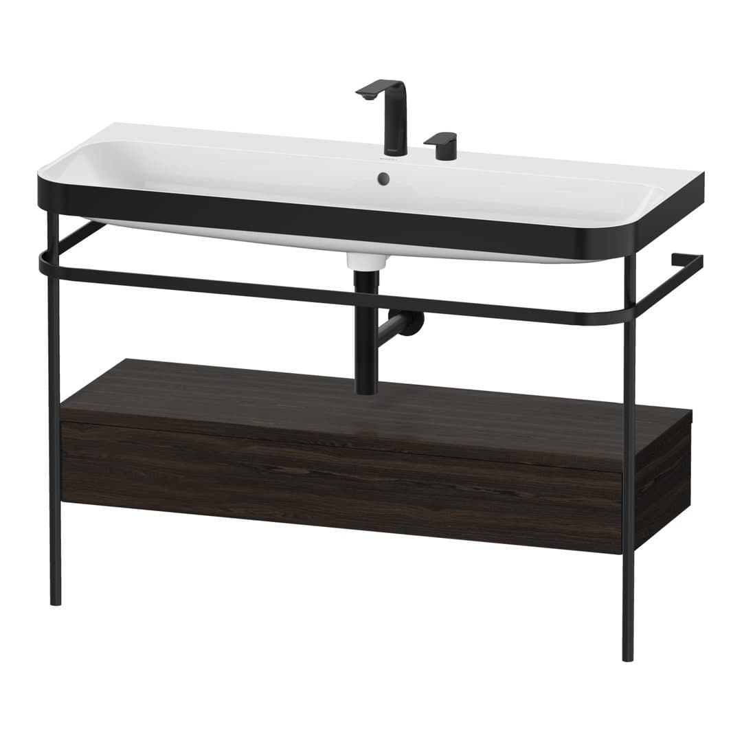 Duravit Happy D.2 – Βάση Νιπτήρα – 1175 mm, με νιπτήρα, με συρτάρι, 1 συρτάρι, νιπτήρας κέντρο, έκδοση E, μοντέλο HP4744 – Brushed walnut Matt, Real wood veneer (HP4744E69690000)