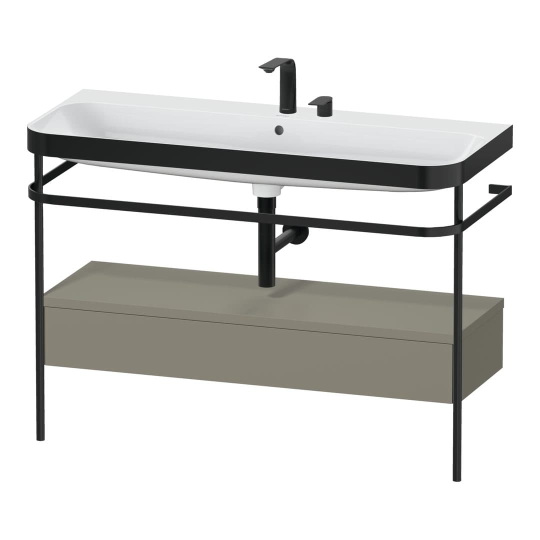 Duravit Happy D.2 – Βάση Νιπτήρα – 1175 mm, με νιπτήρα, με συρτάρι, 1 συρτάρι, νιπτήρας κέντρο, έκδοση E, μοντέλο HP4744 – Stone grey Satin Matt, Lacquer (HP4744E92920000)