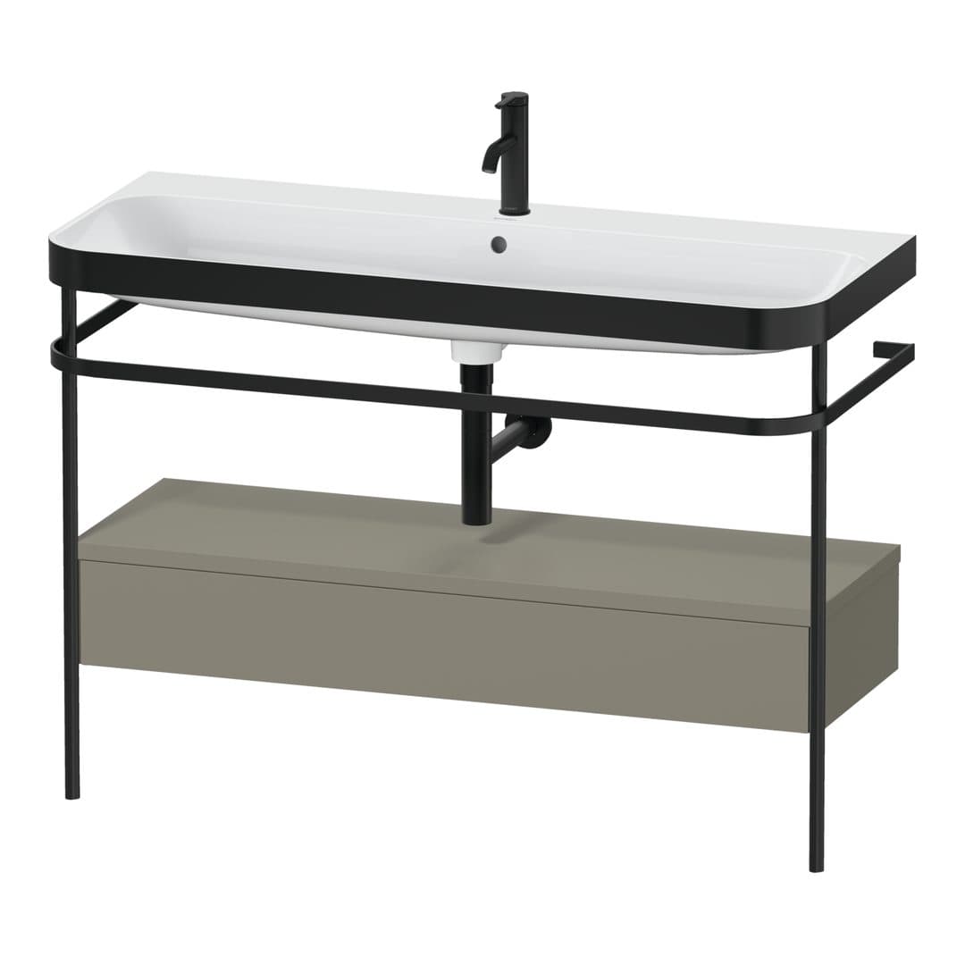 Duravit Happy D.2 – Βάση Νιπτήρα – 1175 mm, με νιπτήρα, με συρτάρι, 1 συρτάρι, νιπτήρας κέντρο, έκδοση O, μοντέλο HP4744 – Stone grey Satin Matt, Lacquer (HP4744O92920000)