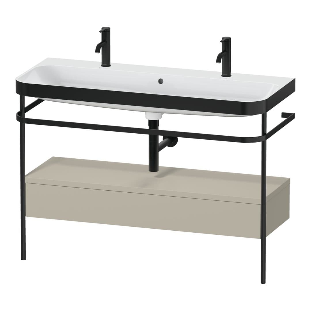 Duravit Happy D.2 – Βάση Νιπτήρα – 1175 mm, με νιπτήρα, με συρτάρι, 1 συρτάρι, νιπτήρας κέντρο, έκδοση O, μοντέλο HP4764 – Taupe Satin Matt, Lacquer (HP4764O60600000)