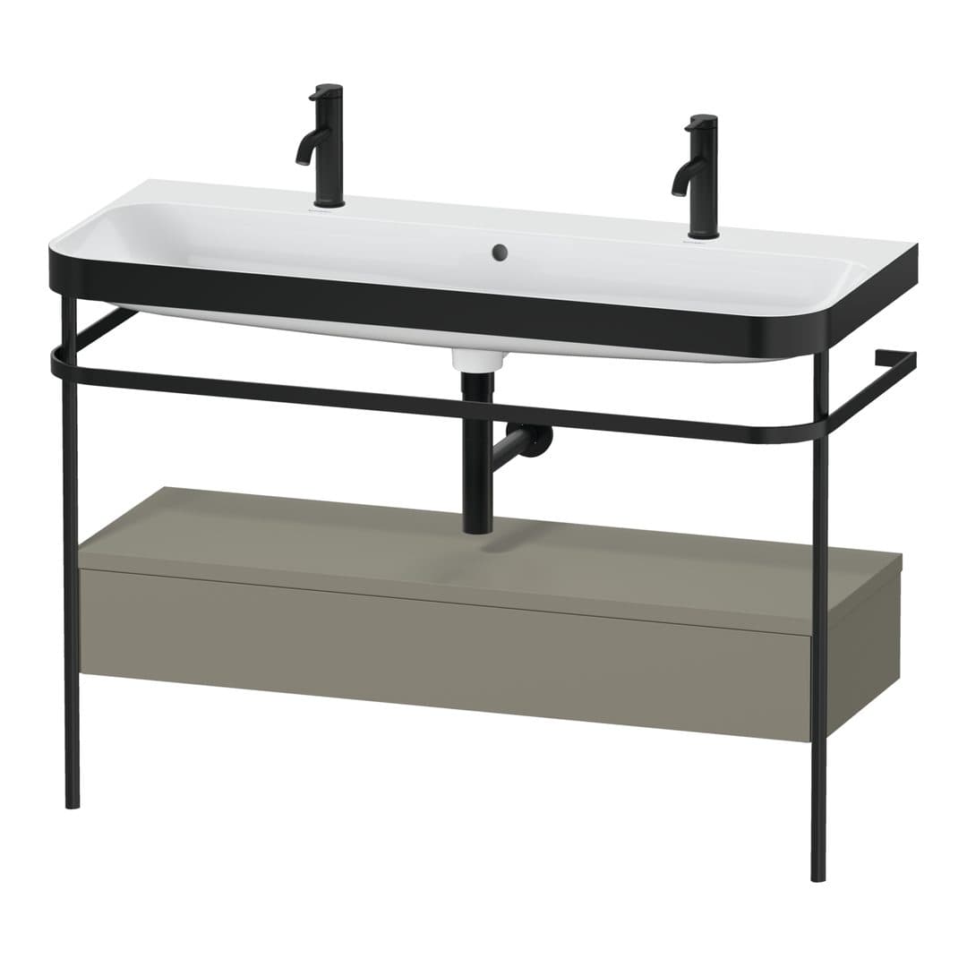 Duravit Happy D.2 – Βάση Νιπτήρα – 1175 mm, με νιπτήρα, με συρτάρι, 1 συρτάρι, νιπτήρας κέντρο, έκδοση O, μοντέλο HP4764 – Stone grey Satin Matt, Lacquer (HP4764O92920000)
