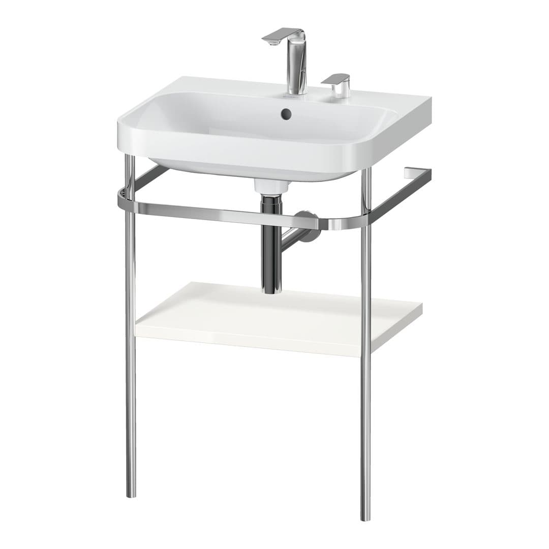 Duravit Happy D.2 – Βάση Νιπτήρα – 575 mm, με νιπτήρα, νιπτήρας κέντρο, έκδοση E – White High Gloss, Decor (HP4835E2222)
