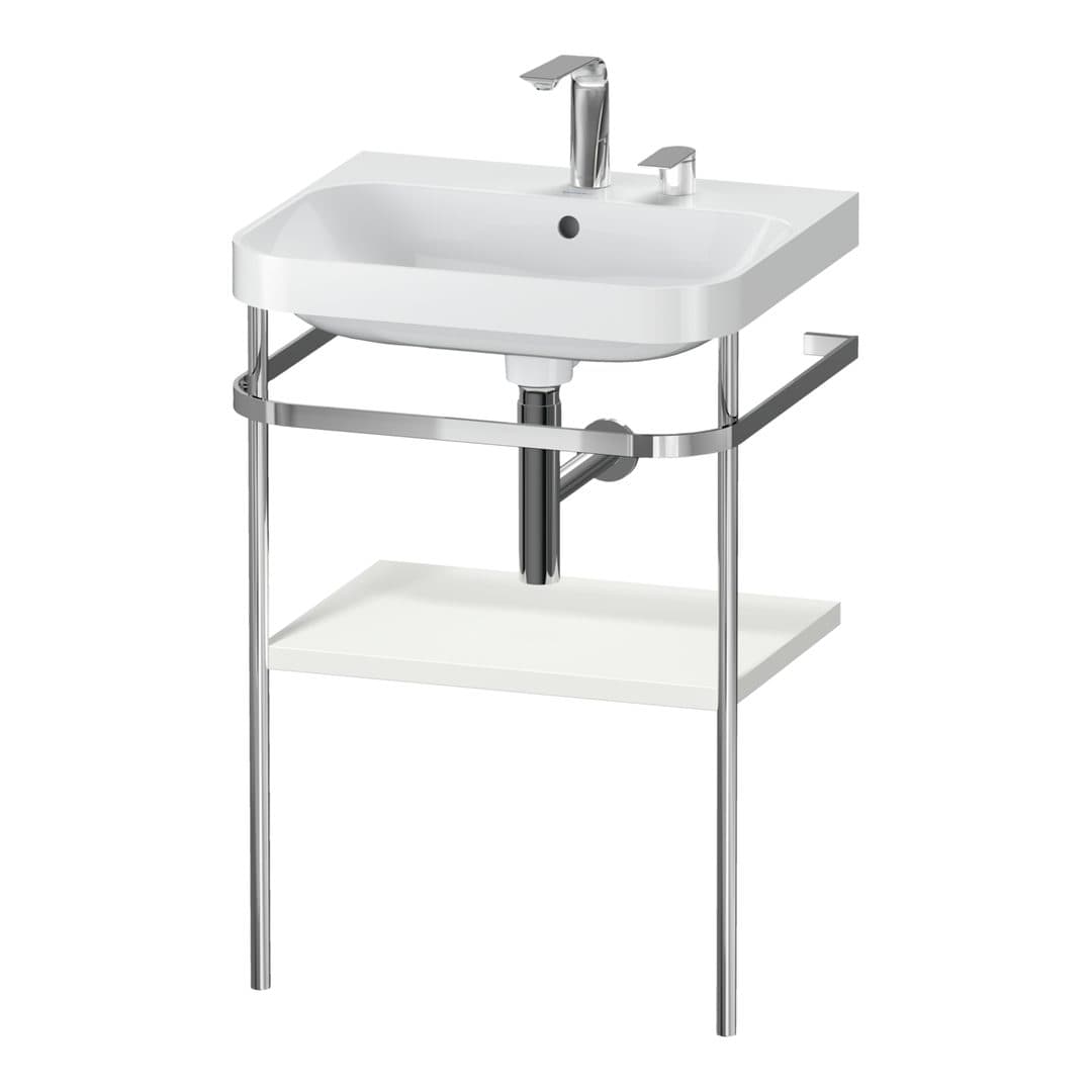 Duravit Happy D.2 – Βάση Νιπτήρα – 575 mm, με νιπτήρα, νιπτήρας κέντρο, έκδοση E – Nordic white Satin Matt, Lacquer (HP4835E3939)