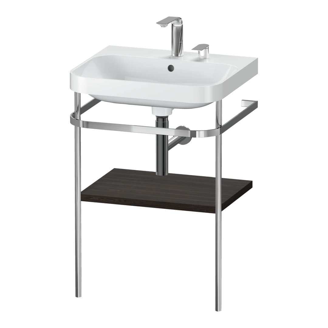 Duravit Happy D.2 – Βάση Νιπτήρα – 575 mm, με νιπτήρα, νιπτήρας κέντρο, έκδοση E – Brushed walnut Matt, Real wood veneer (HP4835E6969)