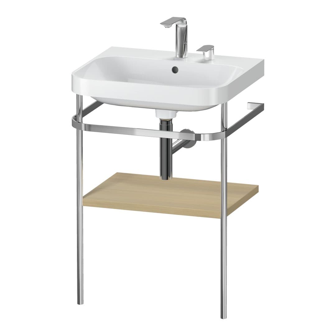 Duravit Happy D.2 – Βάση Νιπτήρα – 575 mm, με νιπτήρα, νιπτήρας κέντρο, έκδοση E – Mediterranean oak Matt, Real wood veneer (HP4835E7171)