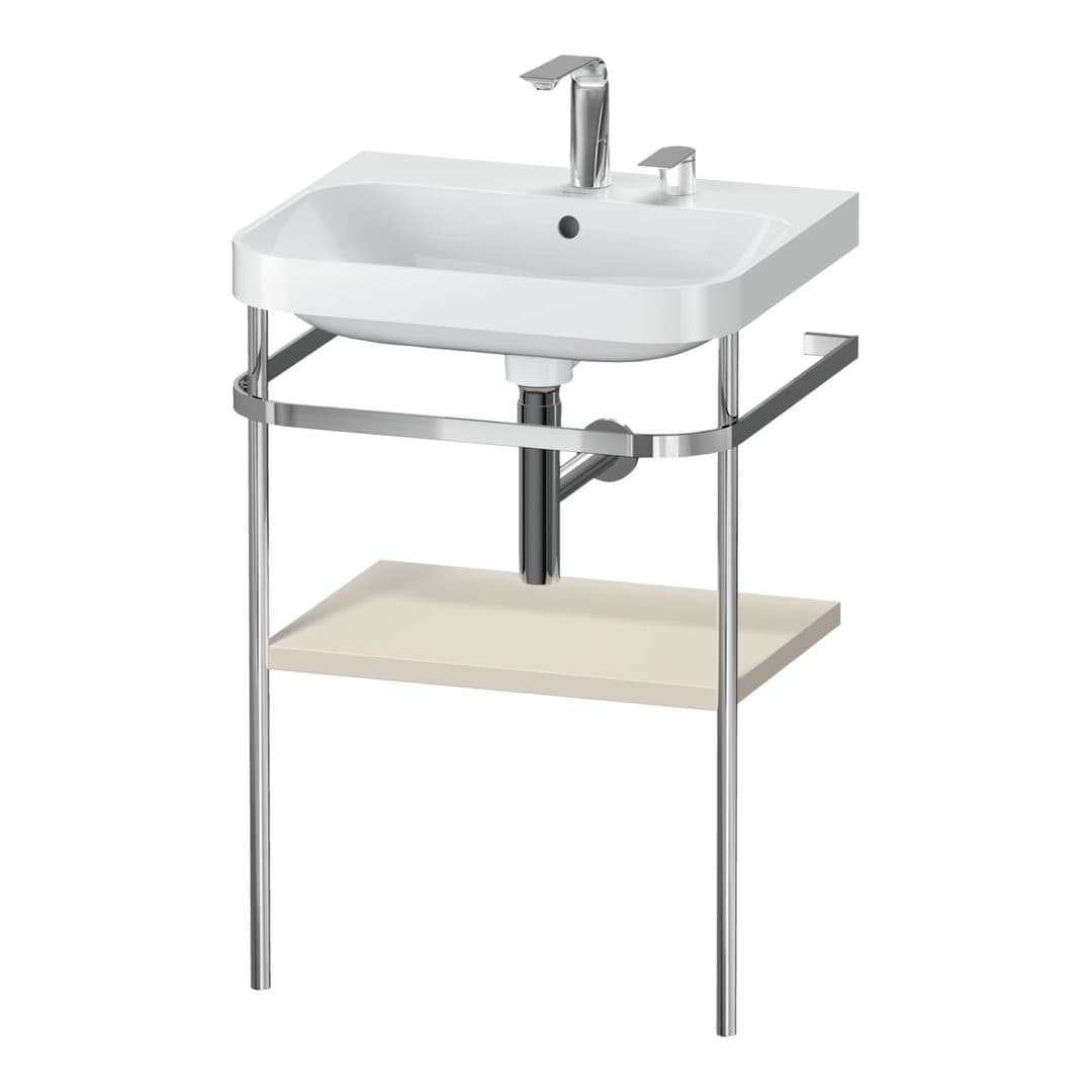 Duravit Happy D.2 – Βάση Νιπτήρα – 575 mm, με νιπτήρα, νιπτήρας κέντρο, έκδοση E – Taupe Super Matt, Decor (HP4835E8383)