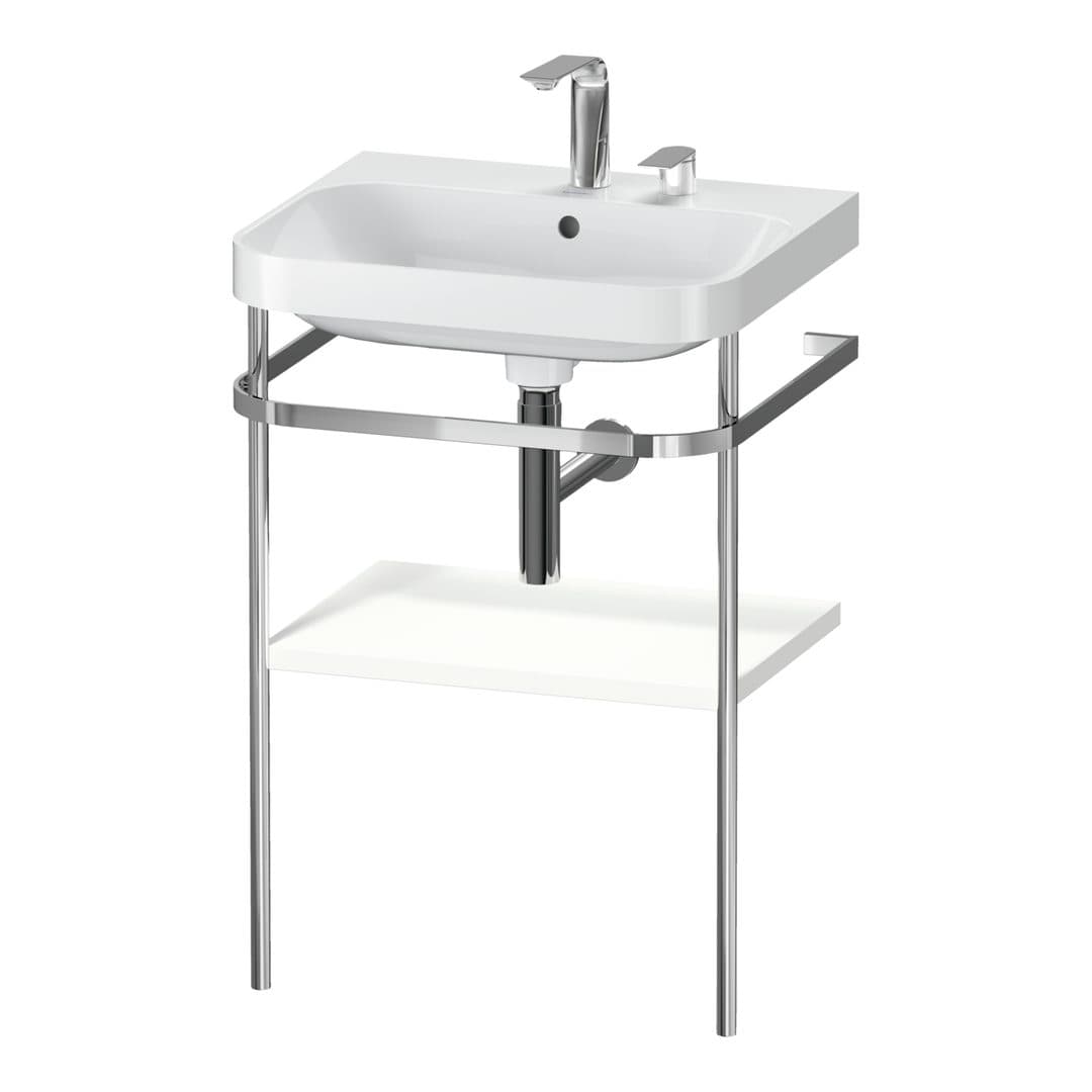 Duravit Happy D.2 – Βάση Νιπτήρα – 575 mm, με νιπτήρα, νιπτήρας κέντρο, έκδοση E – White Super Matt, Decor (HP4835E8484)