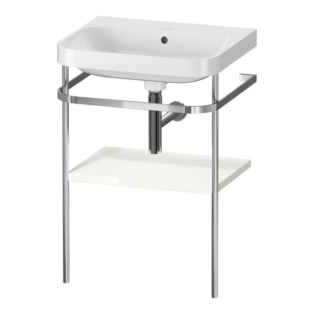 Duravit Happy D.2 – Βάση Νιπτήρα – 575 mm, με νιπτήρα, νιπτήρας κέντρο, έκδοση N – White High Gloss, Decor (HP4835N2222)