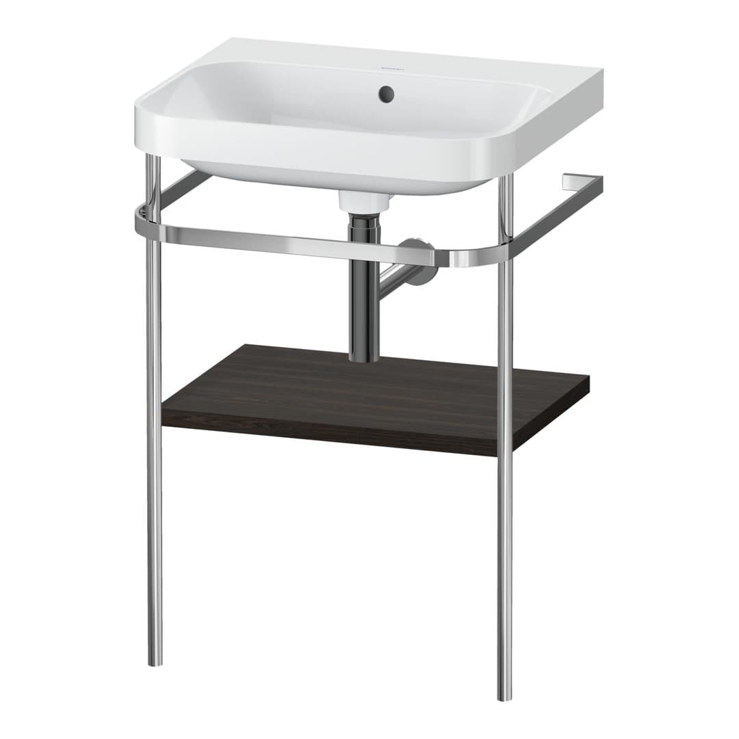 Duravit Happy D.2 – Βάση Νιπτήρα – 575 mm, με νιπτήρα, νιπτήρας κέντρο, έκδοση N – Brushed walnut Matt, Real wood veneer (HP4835N6969)