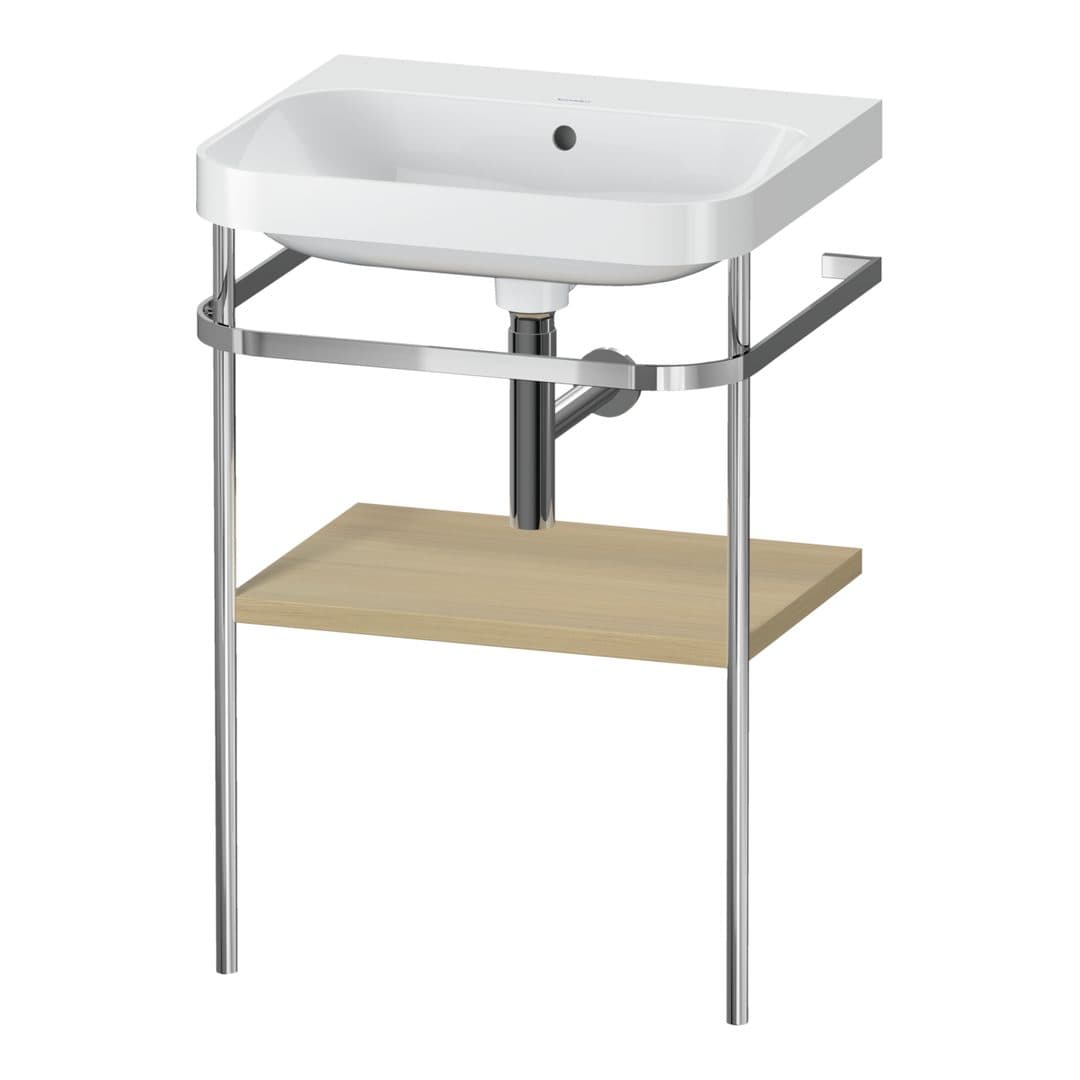 Duravit Happy D.2 – Βάση Νιπτήρα – 575 mm, με νιπτήρα, νιπτήρας κέντρο, έκδοση N – Mediterranean oak Matt, Real wood veneer (HP4835N7171)