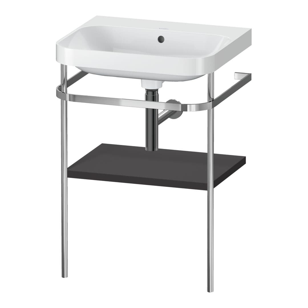 Duravit Happy D.2 – Βάση Νιπτήρα – 575 mm, με νιπτήρα, νιπτήρας κέντρο, έκδοση N – Graphite Super Matt, Decor (HP4835N8080)
