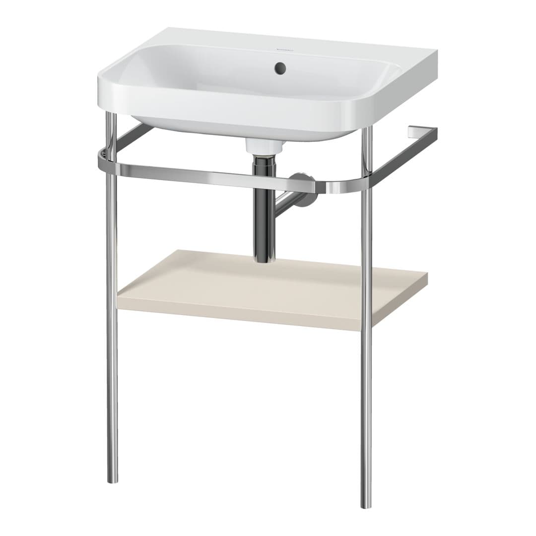 Duravit Happy D.2 – Βάση Νιπτήρα – 575 mm, με νιπτήρα, νιπτήρας κέντρο, έκδοση N – Taupe Super Matt, Decor (HP4835N8383)