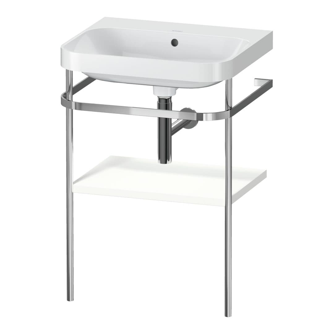 Duravit Happy D.2 – Βάση Νιπτήρα – 575 mm, με νιπτήρα, νιπτήρας κέντρο, έκδοση N – White Super Matt, Decor (HP4835N8484)