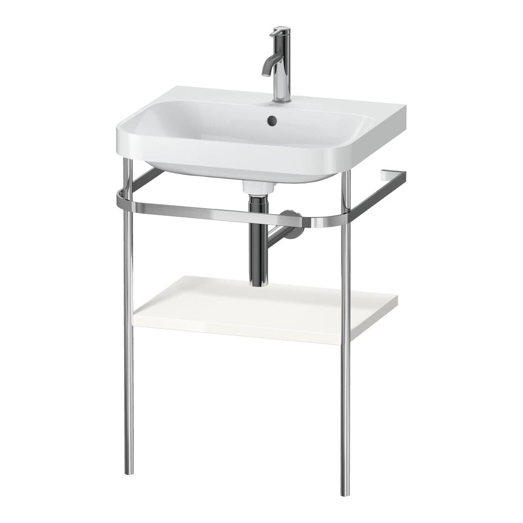Duravit Happy D.2 – Βάση Νιπτήρα – 575 mm, με νιπτήρα, νιπτήρας κέντρο, έκδοση O – White High Gloss, Decor (HP4835O2222)