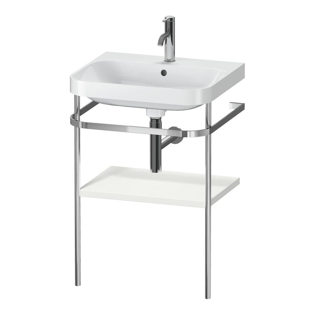 Duravit Happy D.2 – Βάση Νιπτήρα – 575 mm, με νιπτήρα, νιπτήρας κέντρο, έκδοση O – Nordic white Satin Matt, Lacquer (HP4835O3939)