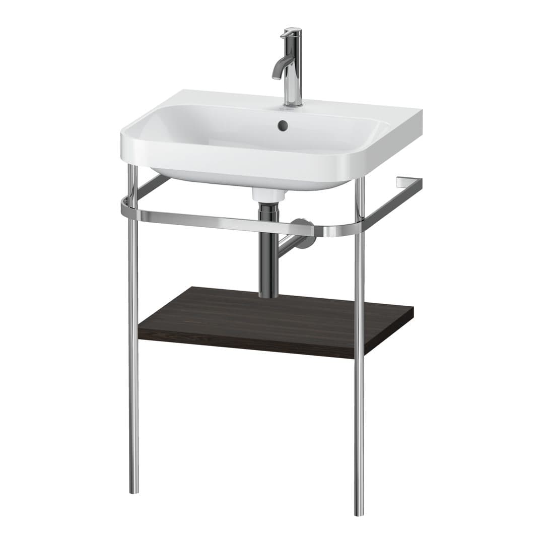 Duravit Happy D.2 – Βάση Νιπτήρα – 575 mm, με νιπτήρα, νιπτήρας κέντρο, έκδοση O – Brushed walnut Matt, Real wood veneer (HP4835O6969)