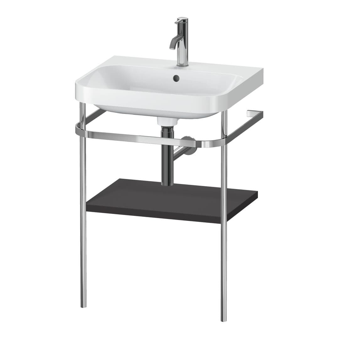 Duravit Happy D.2 – Βάση Νιπτήρα – 575 mm, με νιπτήρα, νιπτήρας κέντρο, έκδοση O – Graphite Super Matt, Decor (HP4835O8080)