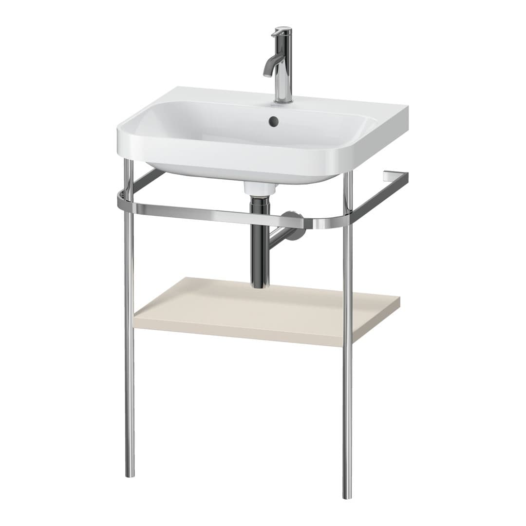 Duravit Happy D.2 – Βάση Νιπτήρα – 575 mm, με νιπτήρα, νιπτήρας κέντρο, έκδοση O – Taupe Super Matt, Decor (HP4835O8383)
