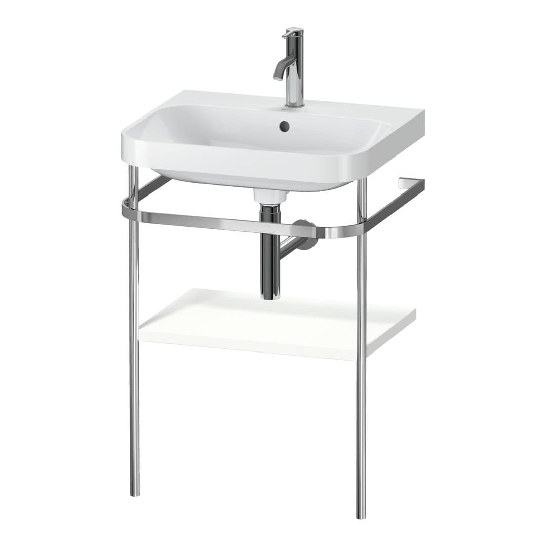 Duravit Happy D.2 – Βάση Νιπτήρα – 575 mm, με νιπτήρα, νιπτήρας κέντρο, έκδοση O – White Super Matt, Decor (HP4835O8484)