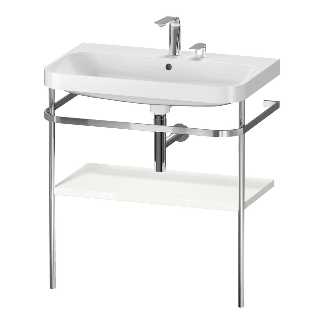 Duravit Happy D.2 – Βάση Νιπτήρα – 775 mm, με νιπτήρα, νιπτήρας κέντρο, έκδοση E – White High Gloss, Decor (HP4837E2222)