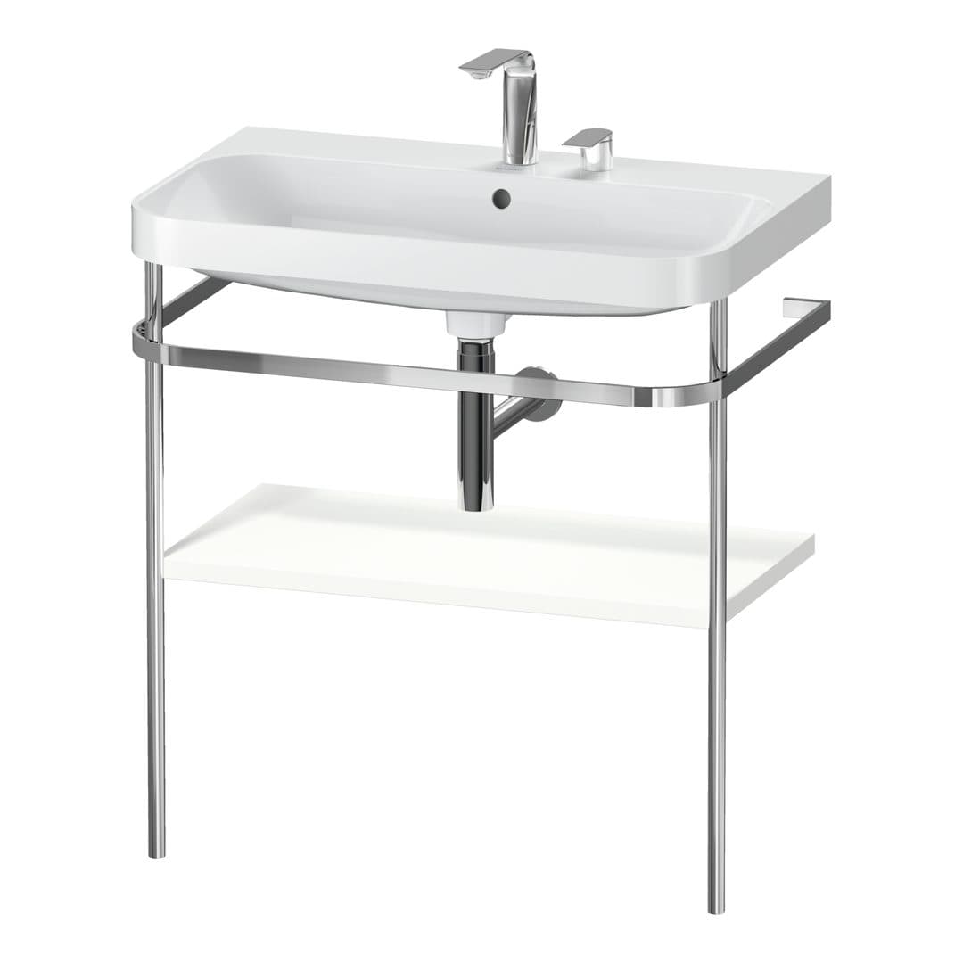 Duravit Happy D.2 – Βάση Νιπτήρα – 775 mm, με νιπτήρα, νιπτήρας κέντρο, έκδοση E – White Satin Matt, Lacquer (HP4837E3636)