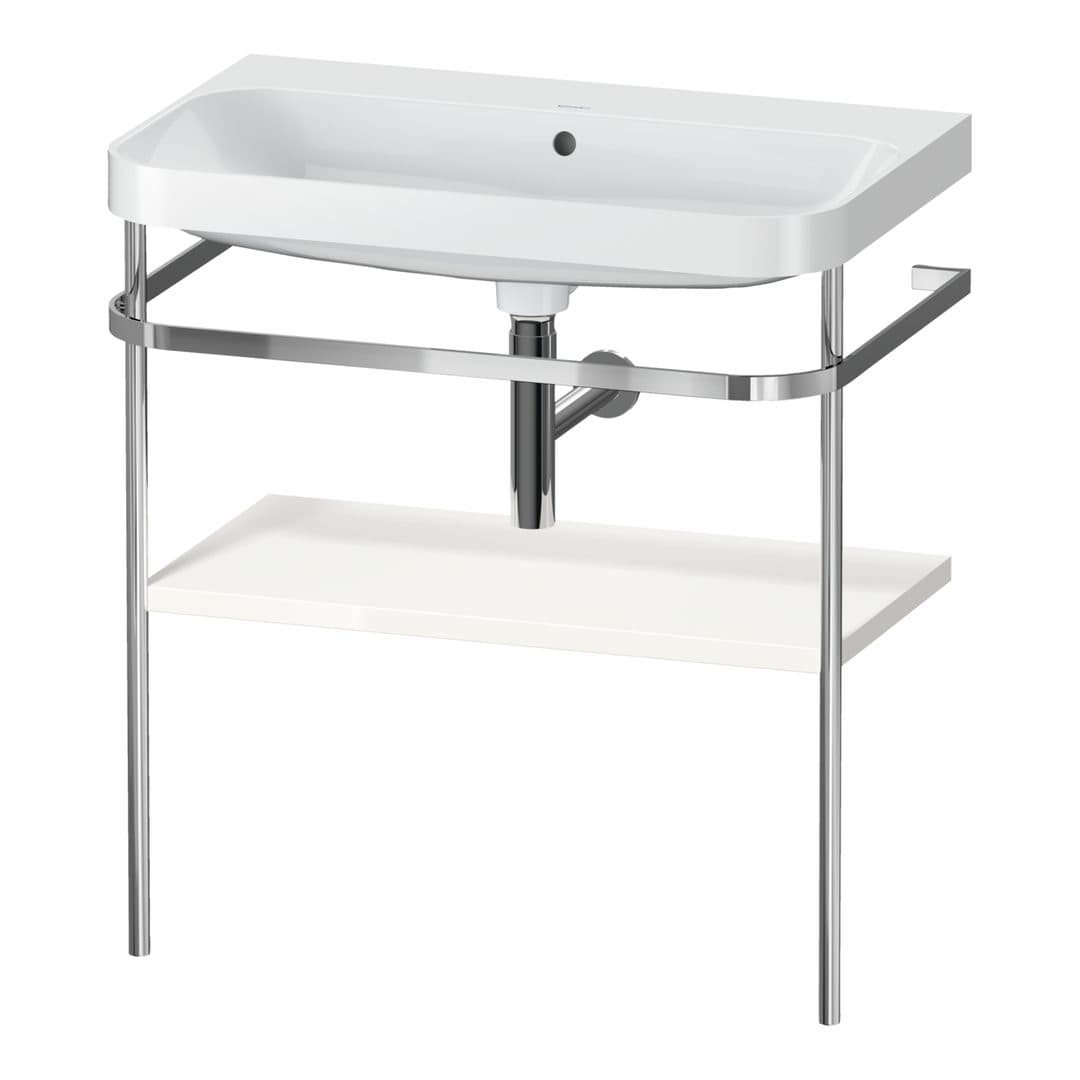 Duravit Happy D.2 – Βάση Νιπτήρα – 775 mm, με νιπτήρα, νιπτήρας κέντρο, έκδοση N – White High Gloss, Decor (HP4837N2222)