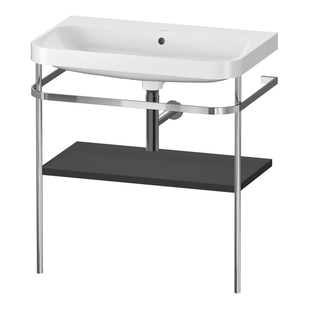 Duravit Happy D.2 – Βάση Νιπτήρα – 775 mm, με νιπτήρα, νιπτήρας κέντρο, έκδοση N – Graphite Super Matt, Decor (HP4837N8080)