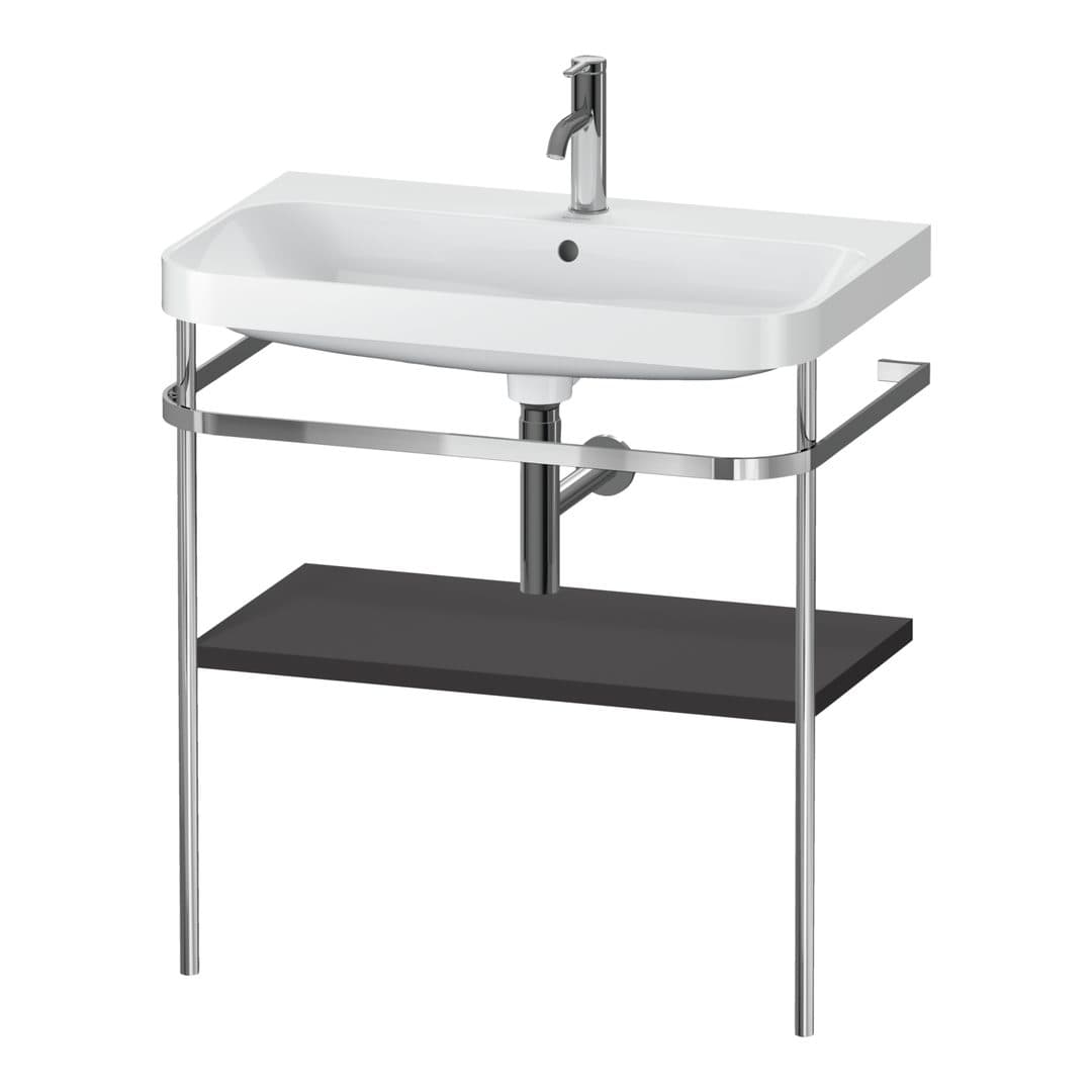 Duravit Happy D.2 – Βάση Νιπτήρα – 775 mm, με νιπτήρα, νιπτήρας κέντρο, έκδοση O – Graphite Super Matt, Decor (HP4837O8080)