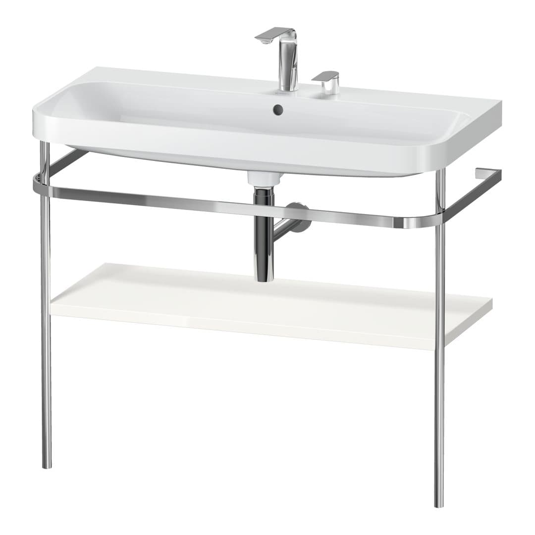 Duravit Happy D.2 – Βάση Νιπτήρα – 975 mm, με νιπτήρα, νιπτήρας κέντρο, έκδοση E – White High Gloss, Decor (HP4838E2222)
