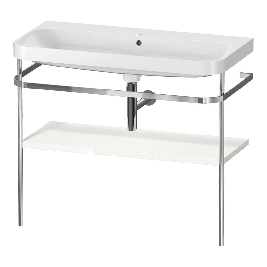 Duravit Happy D.2 – Βάση Νιπτήρα – 975 mm, με νιπτήρα, νιπτήρας κέντρο, έκδοση N – White High Gloss, Decor (HP4838N2222)
