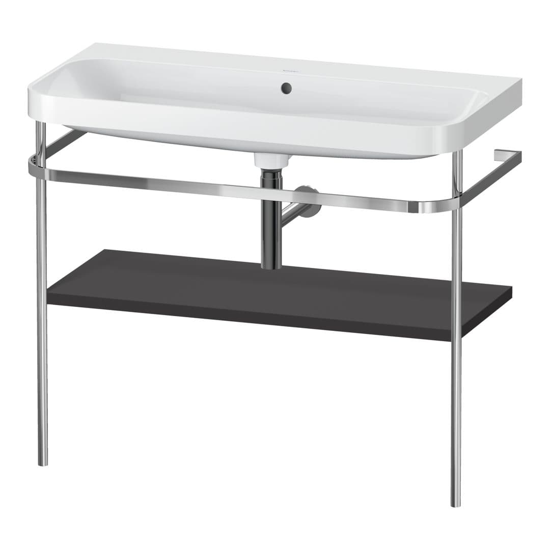 Duravit Happy D.2 – Βάση Νιπτήρα – 975 mm, με νιπτήρα, νιπτήρας κέντρο, έκδοση N – Graphite Super Matt, Decor (HP4838N8080)