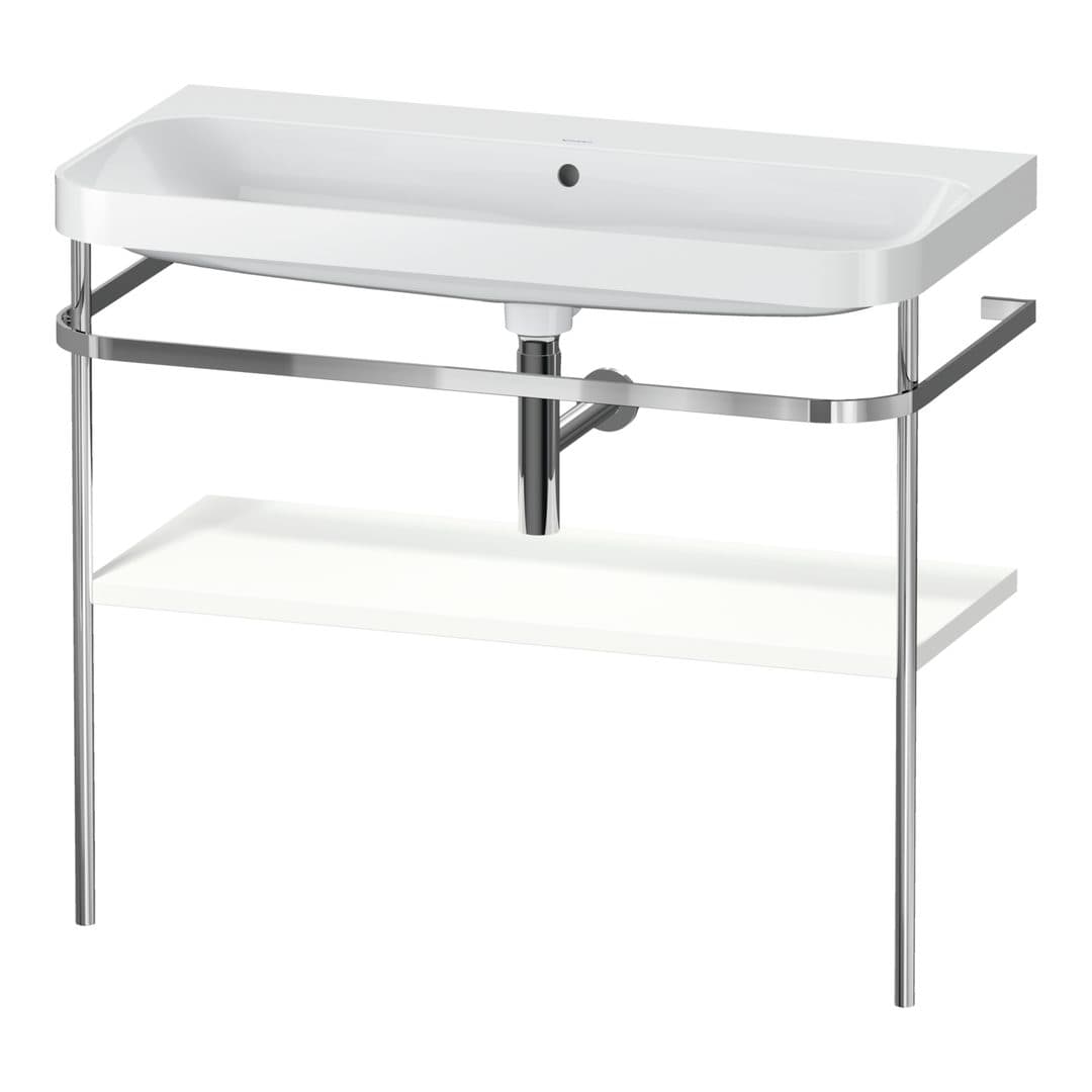 Duravit Happy D.2 – Βάση Νιπτήρα – 975 mm, με νιπτήρα, νιπτήρας κέντρο, έκδοση N – White Super Matt, Decor (HP4838N8484)