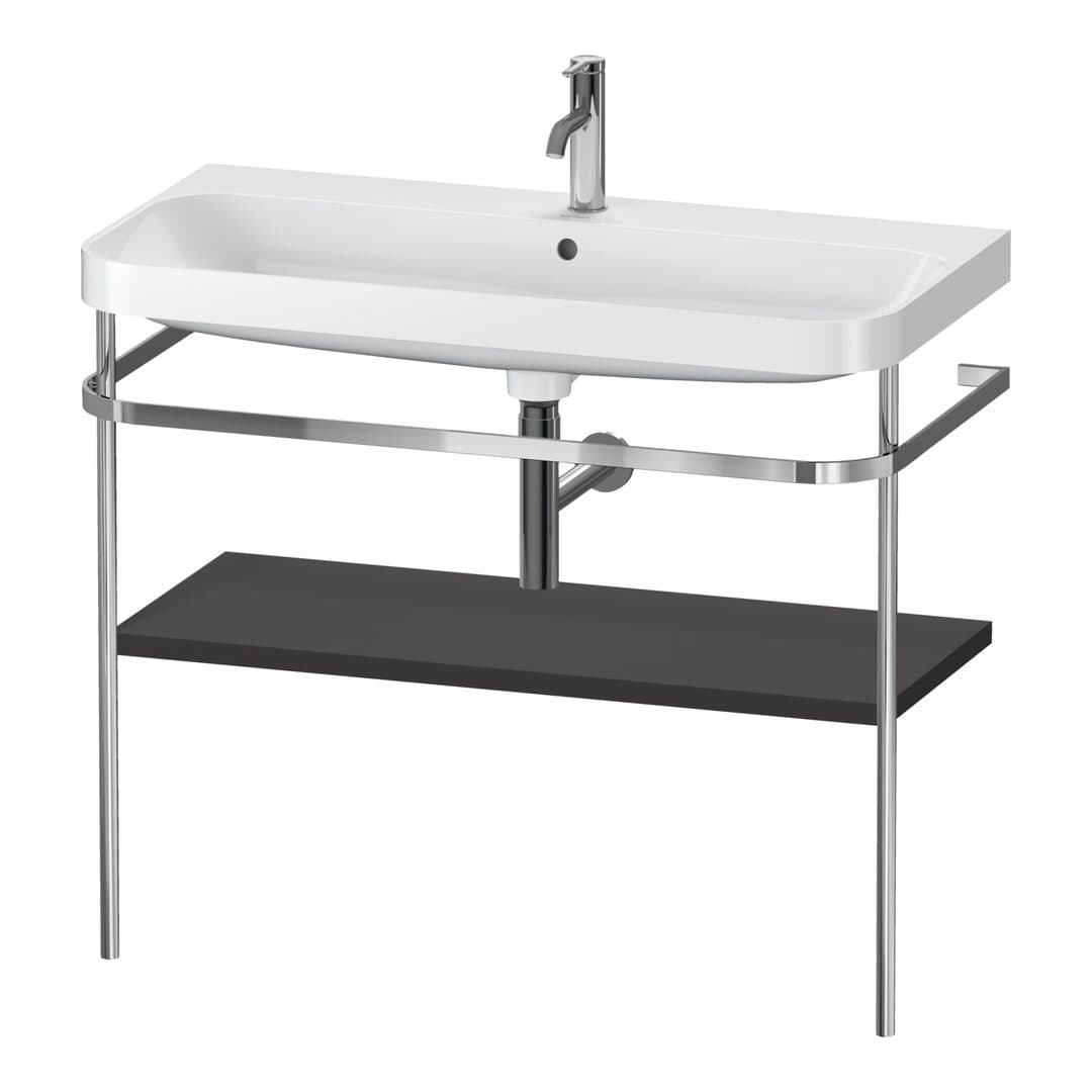 Duravit Happy D.2 – Βάση Νιπτήρα – 975 mm, με νιπτήρα, νιπτήρας κέντρο, έκδοση O – Graphite Super Matt, Decor (HP4838O8080)