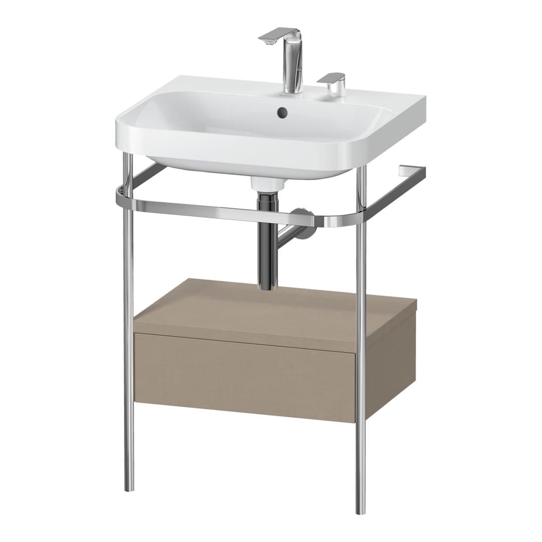 Duravit Happy D.2 – Βάση Νιπτήρα – 575 mm, με νιπτήρα, με συρτάρι, 1 συρτάρι, νιπτήρας κέντρο, έκδοση E, μοντέλο HP4840 – Linen Matt, Decor (HP4840E7575)